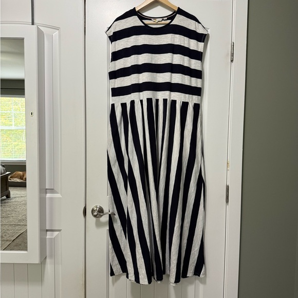 Boden Easy T-Shirt Midi Dress in Navy & White Stripe 20/22 US - Picture 3 of 10